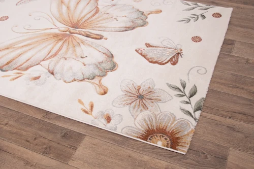 Dywan dziecięcy 3d Dywilan Luna Butterfly 40427 na ciemnej podłodze