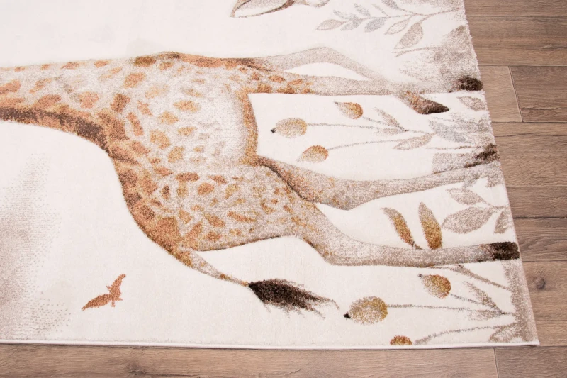 Dywan dziecięcy 3d Dywilan Luna Giraffe with Fox 40423 zbliżenie na wzór