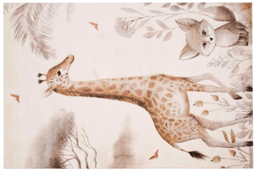 Dywan dziecięcy 3d Dywilan Luna Giraffe with Fox 40423 rzut z boku