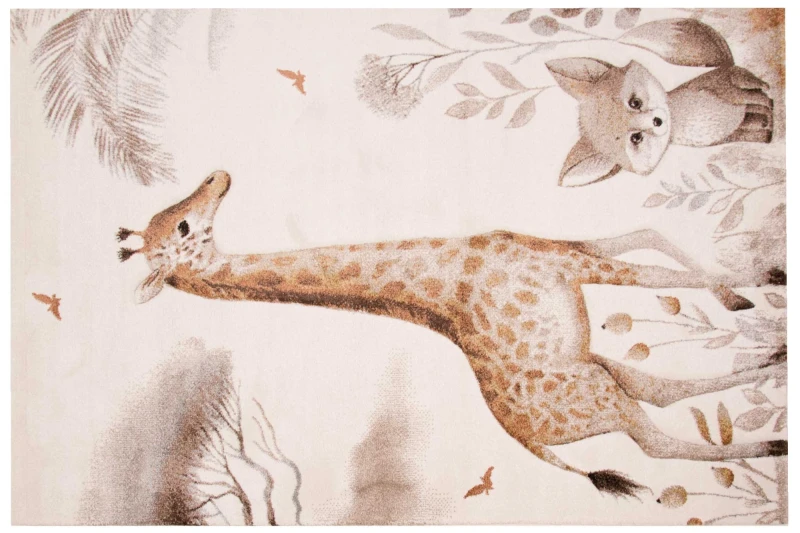 Dywan dziecięcy 3d Dywilan Luna Giraffe with Fox 40423 rzut z boku