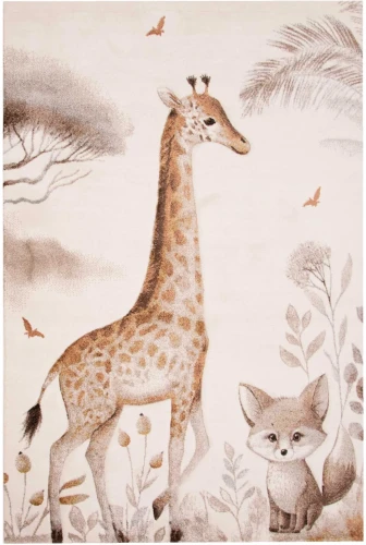 Dywan dziecięcy 3d Dywilan Luna Giraffe with Fox 40423