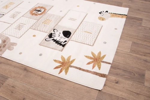 Dywan dziecięcy 3d Dywilan Luna Hopscotch 40416 na ciemnej podłodze