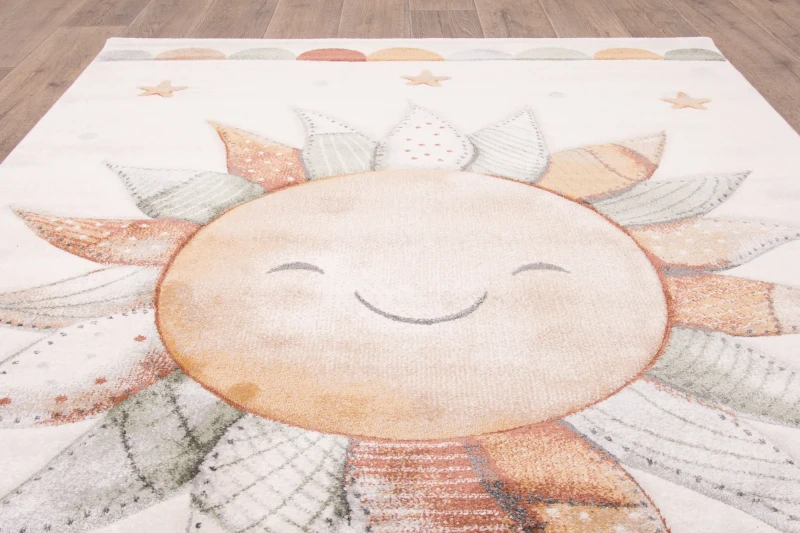 Rzut z góry na dywan dziecięcy 3d Dywilan Luna Sun 40424