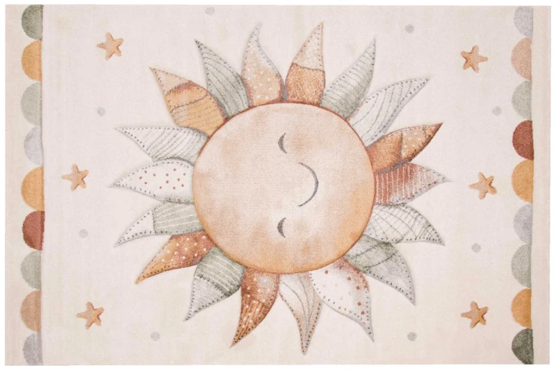 Rzut z boku na dywan dziecięcy 3d Dywilan Luna Sun 40424