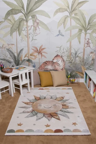 Dywan dziecięcy 3d Dywilan Luna Sun 40424  w pokoju dziecięcym