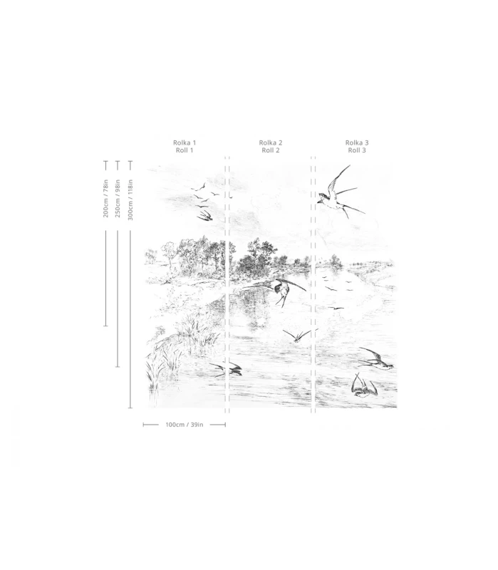 Tapeta z ptakami Wallcolors Swallow.webp