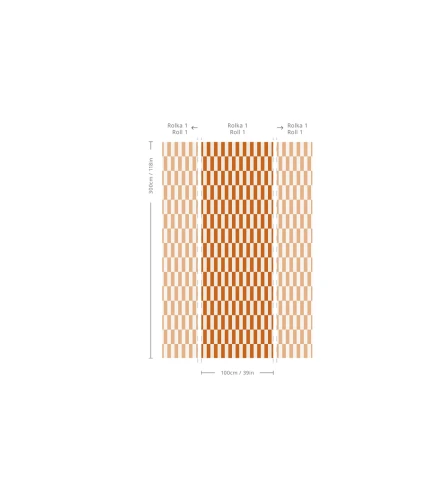 Nowoczesna tapeta wzór geometryczny Wallcolors Tetris Stripe terracotta.webp