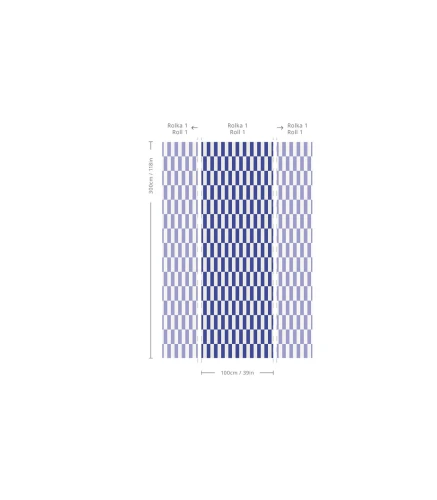 Nowoczesna tapeta wzór geometryczny Wallcolors Tetris Stripe cobalt.webp