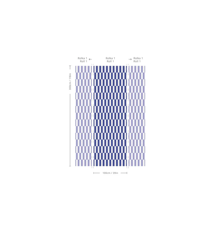 Nowoczesna tapeta wzór geometryczny Wallcolors Tetris Stripe cobalt.webp