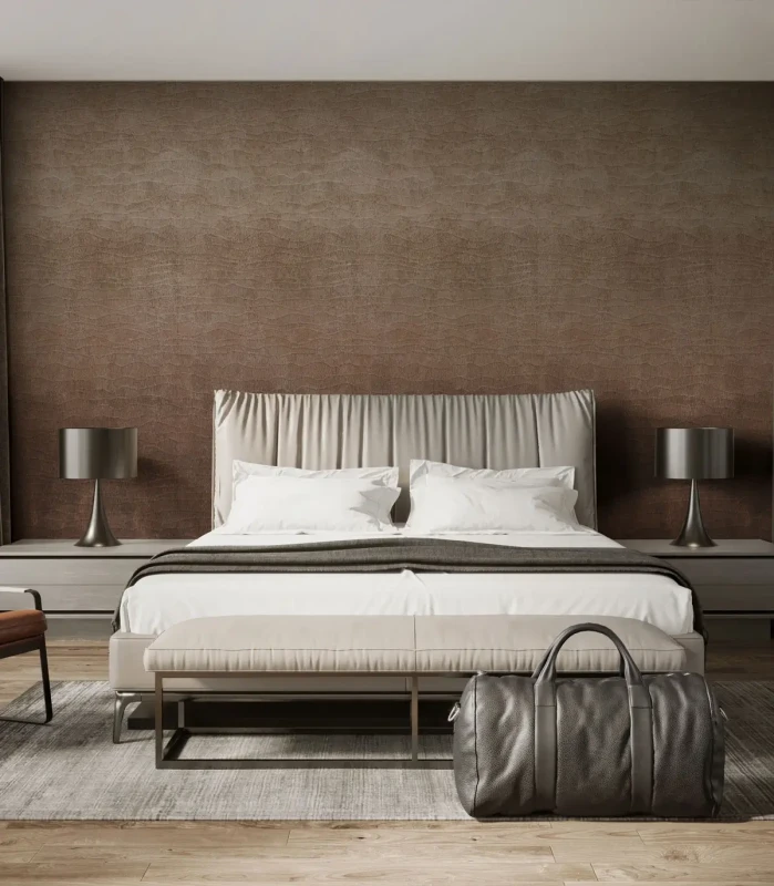 Elegancka tapeta do sypialni Wallcolors Organic Bronze.webp
