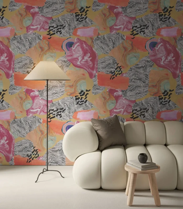 Tapeta do nowoczesnego salonu Marble Wallcolors.webp