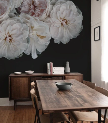 Elegancka tapeta kwiatowa do jadalni Peony Wallcolors.webp