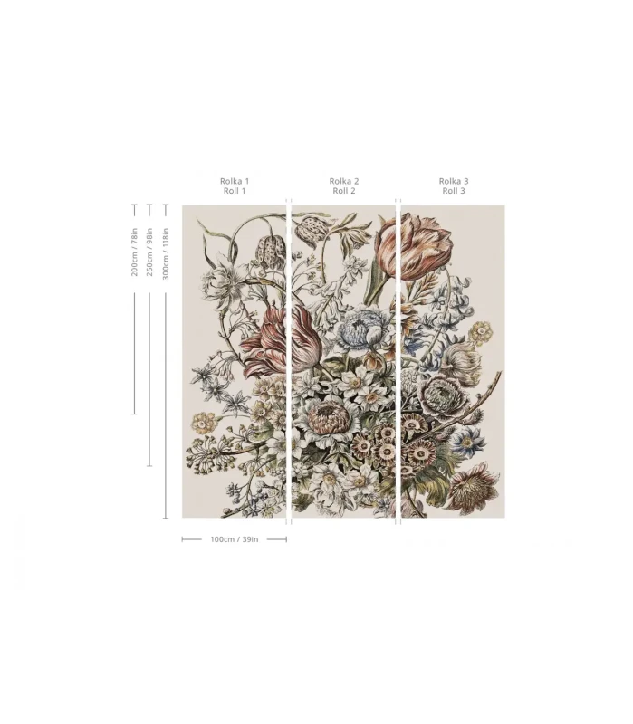 Tapeta roślinna retro Floral Poem Wallcolors.webp