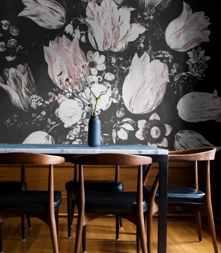 Tapeta kwiatowa do jadalni Baroque Wallcolors.webp