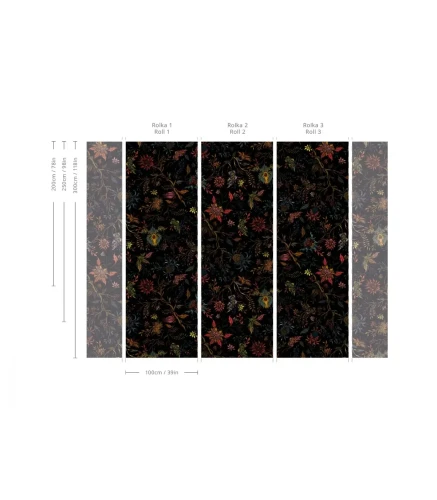 Tapeta duże kwiaty Night Flowers Wallcolors.webp