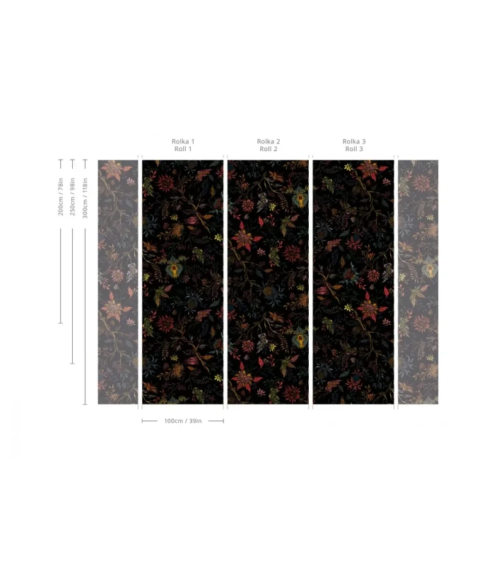 Tapeta duże kwiaty Night Flowers Wallcolors.webp