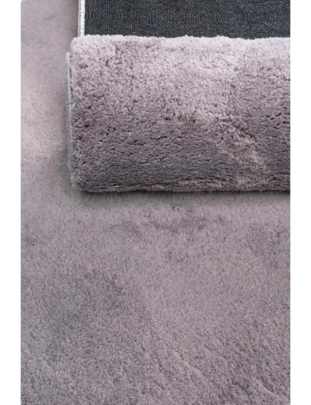 Dywan pluszowy Loren szary z frędzlami runo