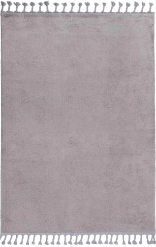 Dywan pluszowy Loren szary z frędzlami