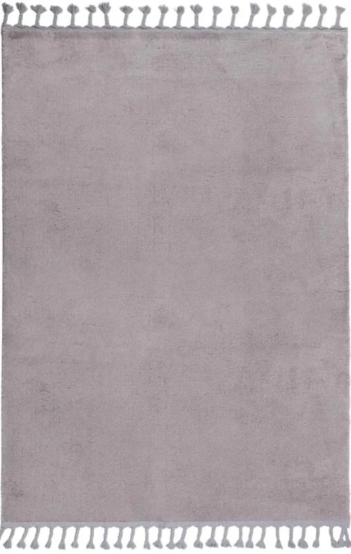 Dywan pluszowy Loren szary z frędzlami