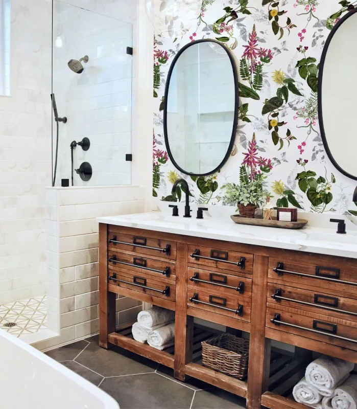 Tapeta roślinna do łazienki Beautiful Blossom Wallcolors.webp