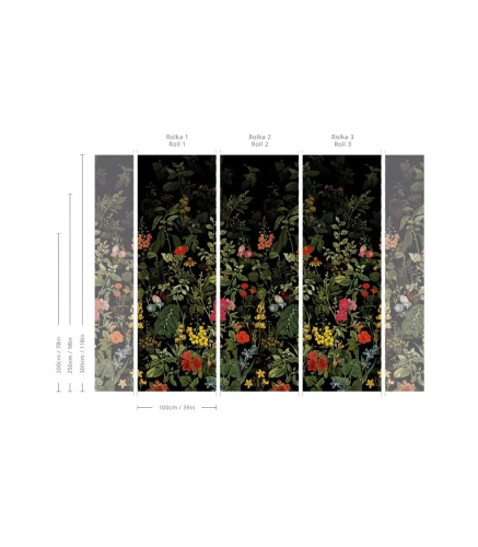 Tapeta botaniczna czarna Dark Meadow Wallcolors.webp