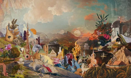 Mural ścienny surrealistyczny The Surreal Valley Wallcolors.webp