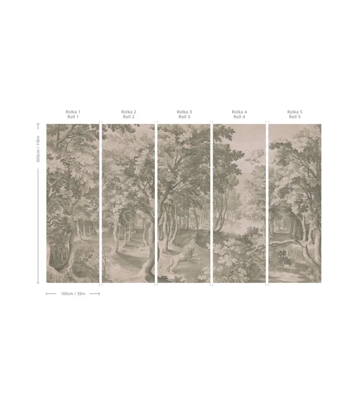Tapeta las Timeless Trees Green Wallcolors.webp