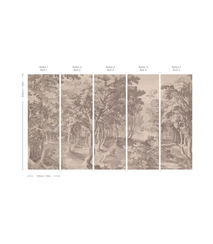 Tapeta las Timeless Trees Beige Wallcolors.webp