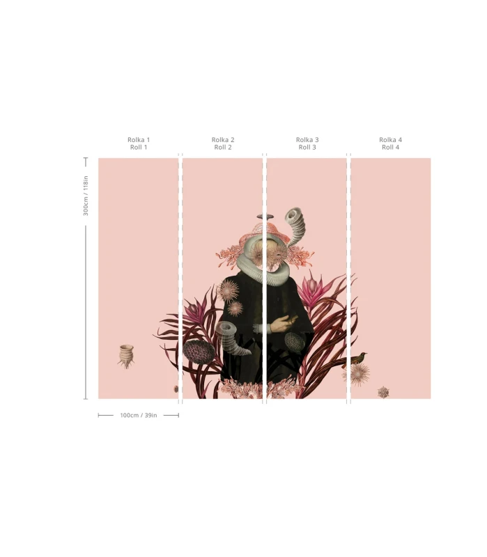 Tapeta abstrakcyjna Lady Medusa Pink Wallcolors.webp