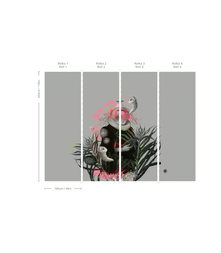 Tapeta abstrakcyjna Lady Medusa Gray Wallcolors.webp