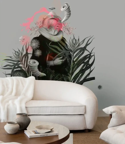 Tapeta artystyczna do salonu Lady Medusa Gray Wallcolors.webp