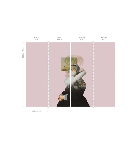 Mural scienny z postacią kobiety Landscape Muse Pink Wallcolors.webp