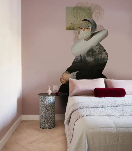 Tapeta różowa do sypialni Landscape Muse Pink Wallcolors.webp