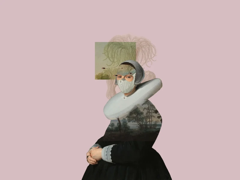 Tapeta portret kobiety Landscape Muse Pink Wallcolors.webp