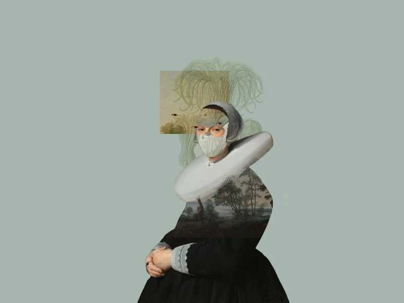 Tapeta portret kobiety Landscape Muse Green Wallcolors.webp