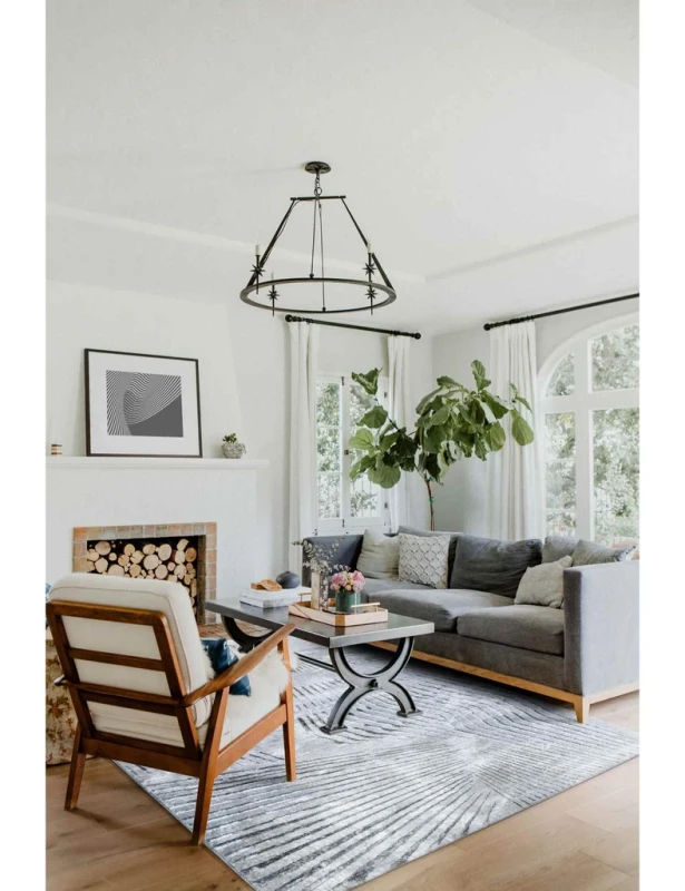 Dywan nowoczesny Grece abstrakcja szary aranżacja