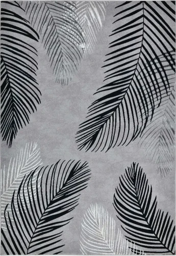Dywan nowoczesny Grece palmy szary