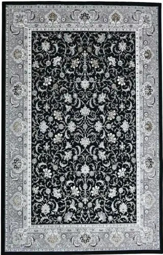 Dywan klasyczny Grece klasyk czarno-srebrny