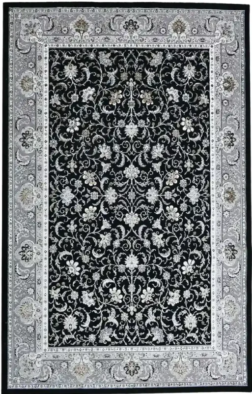 Dywan klasyczny Grece klasyk czarno-srebrny