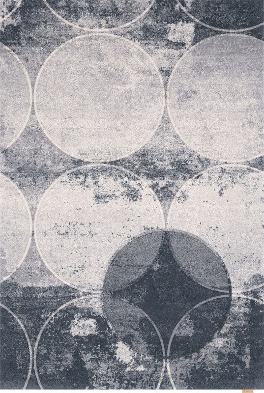 Dywan wełniany geometria Agnella Opal Kruh szary