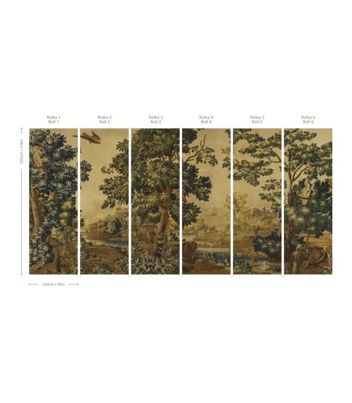 Mural ścienny z lasem Whispering Garden Wallcolors.webp