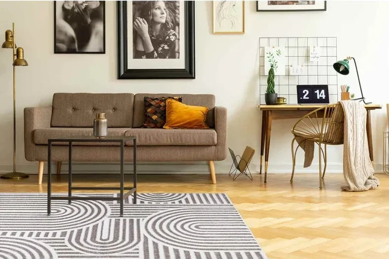 Dywan nowoczesny Salamanca modern szary w salonie