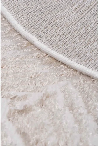 Dywan okrągły Salamanca liście beżowy - spód