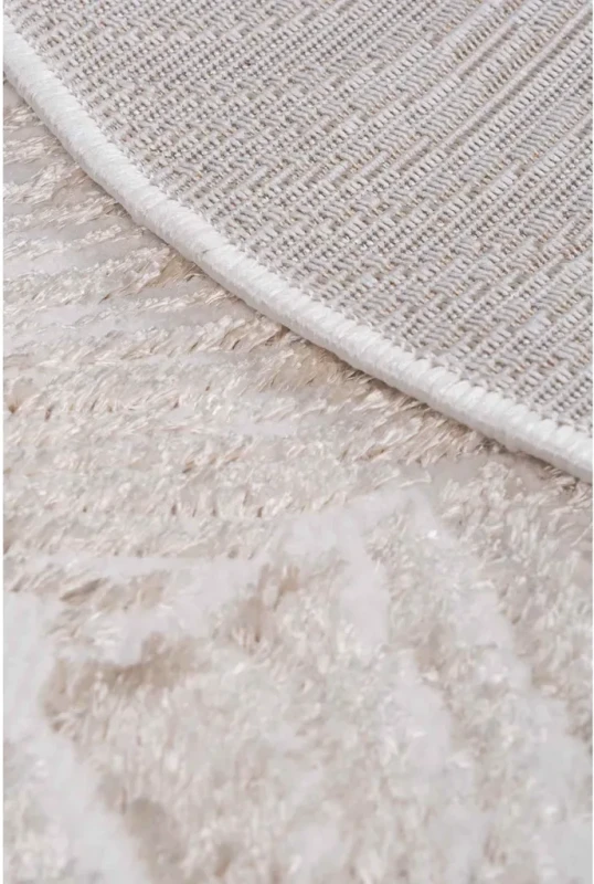 Dywan okrągły Salamanca liście beżowy - spód