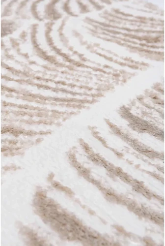 Dywan okrągły Salamanca liście beżowy - wzór