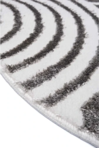 Dywan okrągły Salamanca modern szary - bok