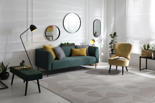 Dywan wełniany Agnella Ladnini Morphic Botanica w aranżacji