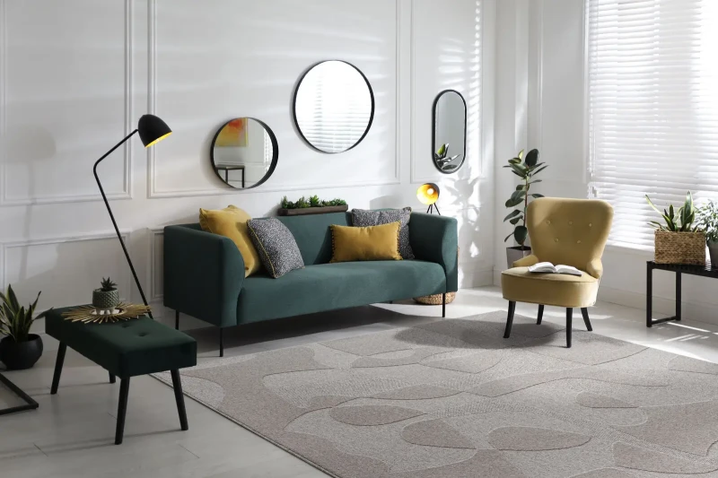 Dywan wełniany Agnella Ladnini Morphic Botanica w aranżacji