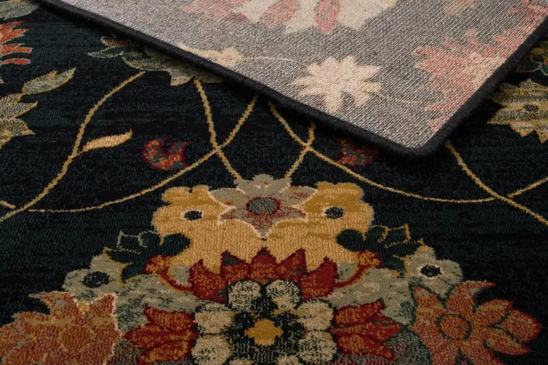 Dywan wełniany Dywilan Omega Latica navy spód dywanu