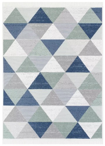 Dywan bawełniany trójkąty Kanuni Azteca 2709 szaro-niebieski